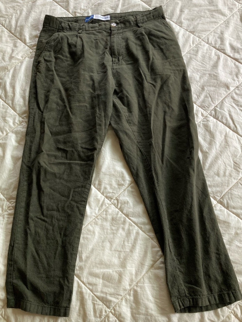 Linen-Blend Mens Tapered Pants